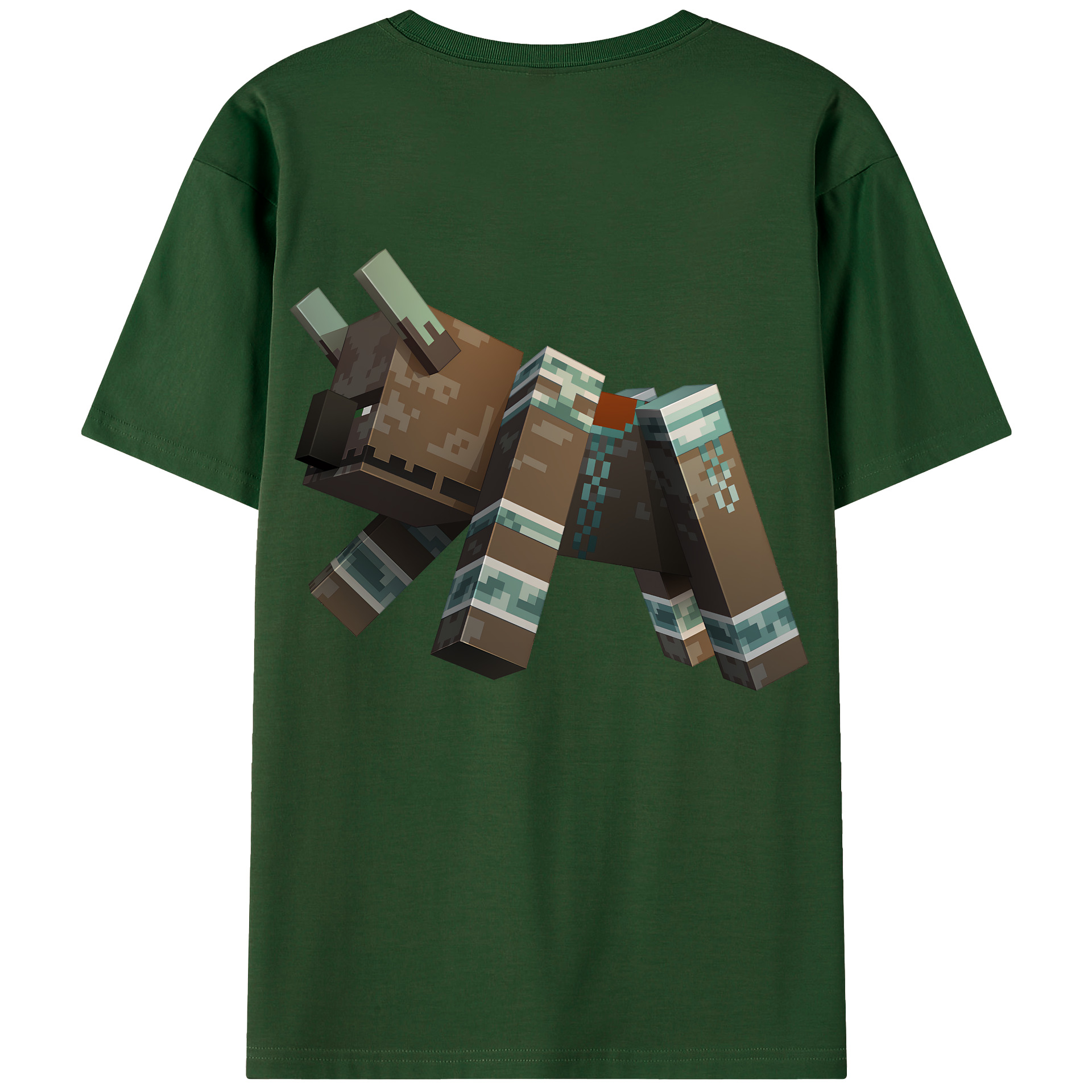 （画像用） マインクラフト ブロックの世界 Minecraft MC Block world 綿100％半袖Tシャツ（背面プリント）